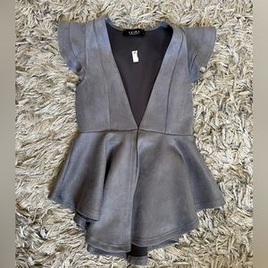Suede peplum top.